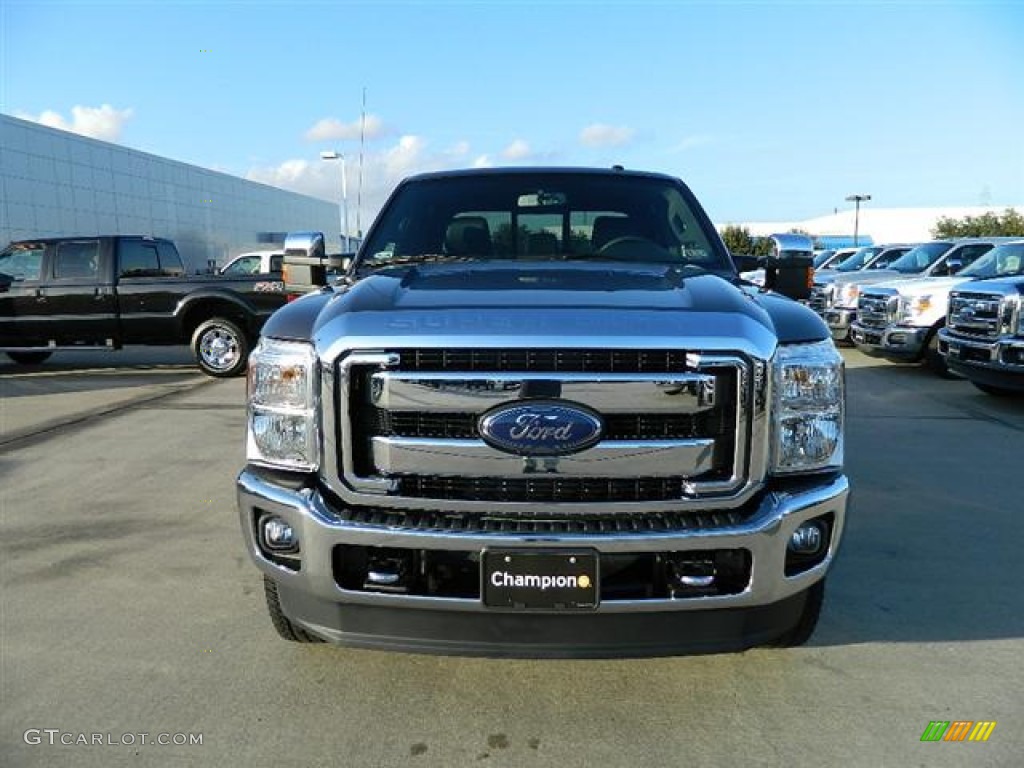 2012 F350 Super Duty Lariat Crew Cab 4x4 - Sterling Grey Metallic / Black photo #8