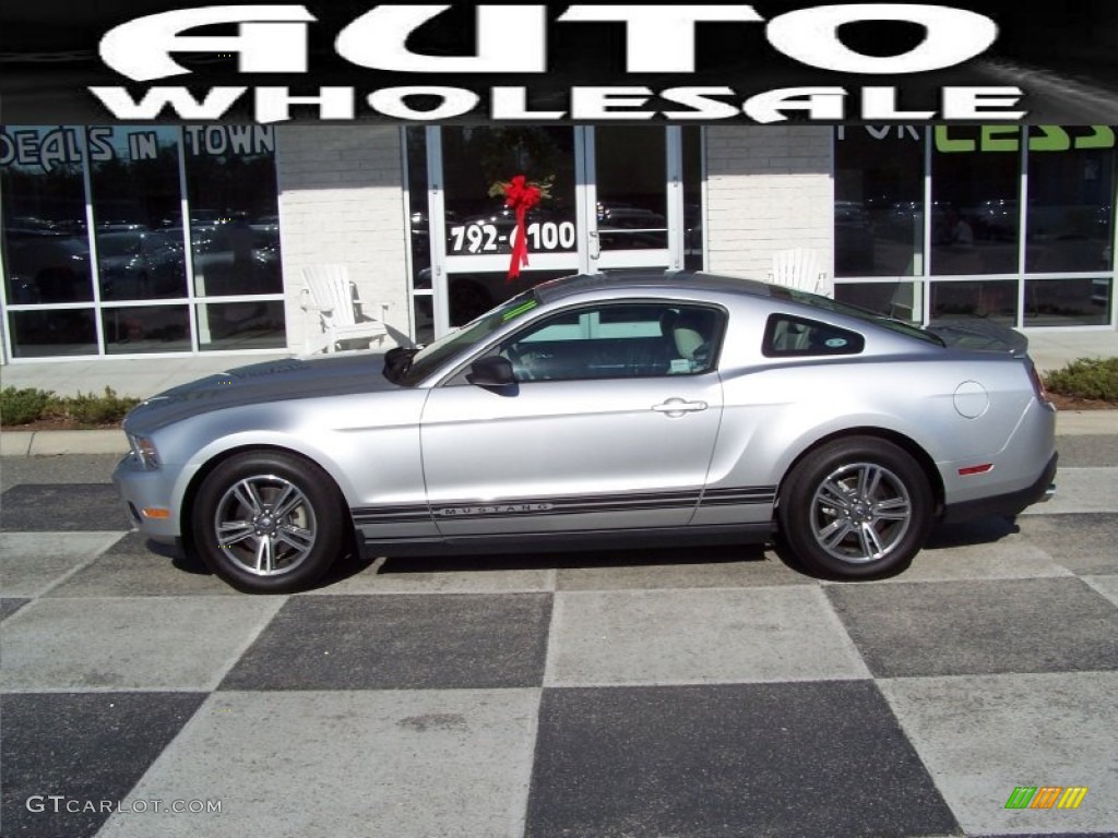 2011 Mustang V6 Premium Coupe - Ingot Silver Metallic / Stone photo #1