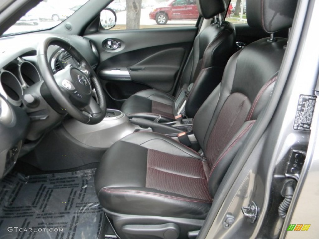 Black/Red w/Silver Trim Interior 2011 Nissan Juke SL Photo #58318638