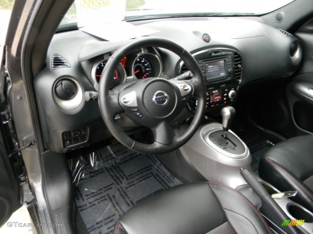 Black/Red w/Silver Trim Interior 2011 Nissan Juke SL Photo #58318653