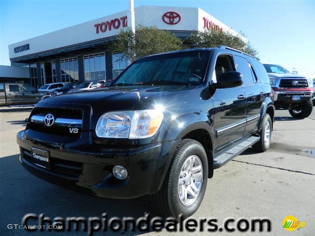 2005 Sequoia Limited 4WD - Black / Taupe photo #1
