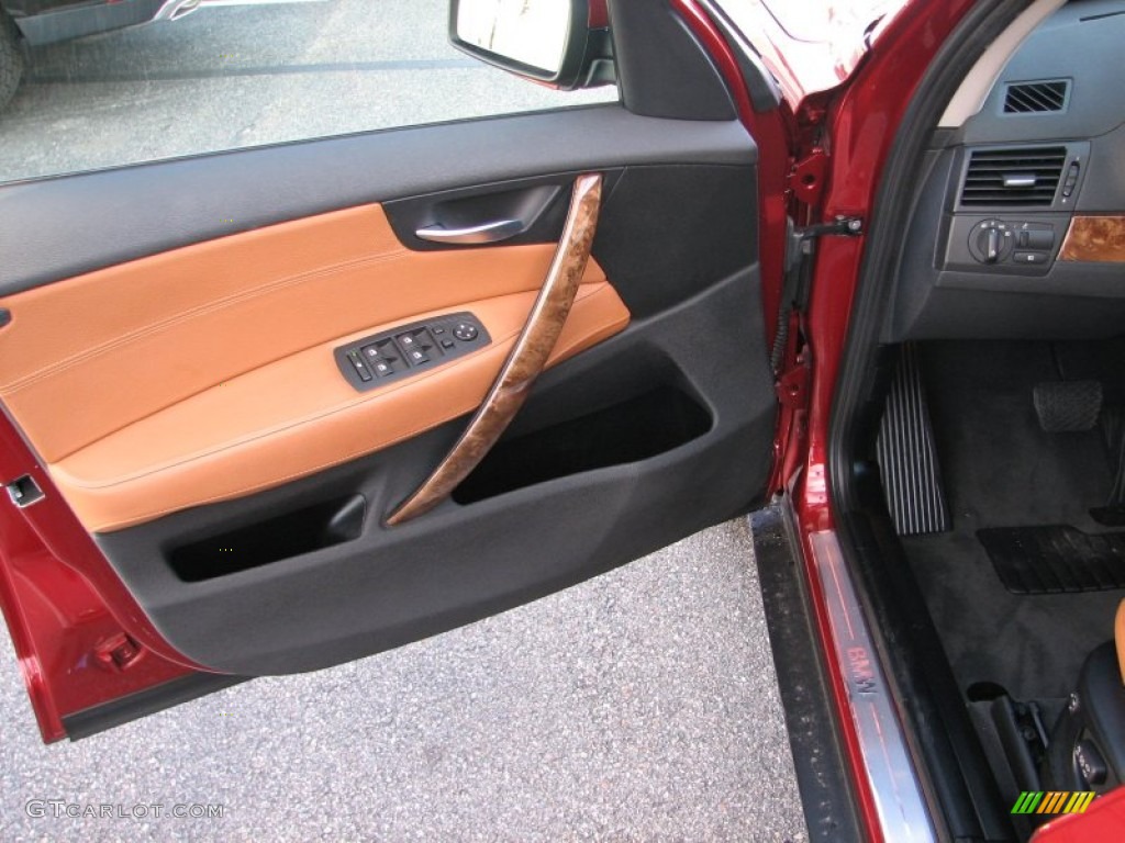 2009 X3 xDrive30i - Vermillion Red Metallic / Saddle Brown Nevada Leather photo #9