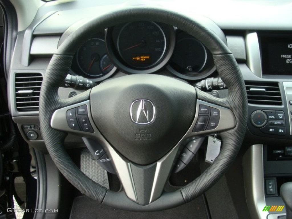 2012 Acura RDX SH-AWD Ebony Steering Wheel Photo #58327801
