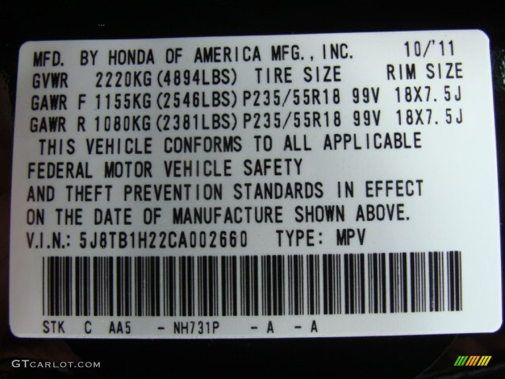 2012 Acura RDX SH-AWD Parts Photos
