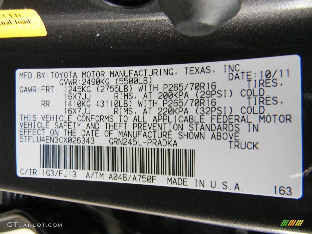 2012 Tacoma V6 Double Cab 4x4 - Magnetic Gray Mica / Graphite photo #13