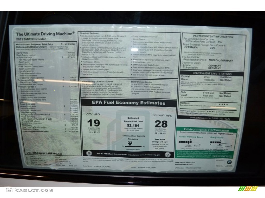 2011 3 Series 335i Sedan - Alpine White / Black Dakota Leather photo #4