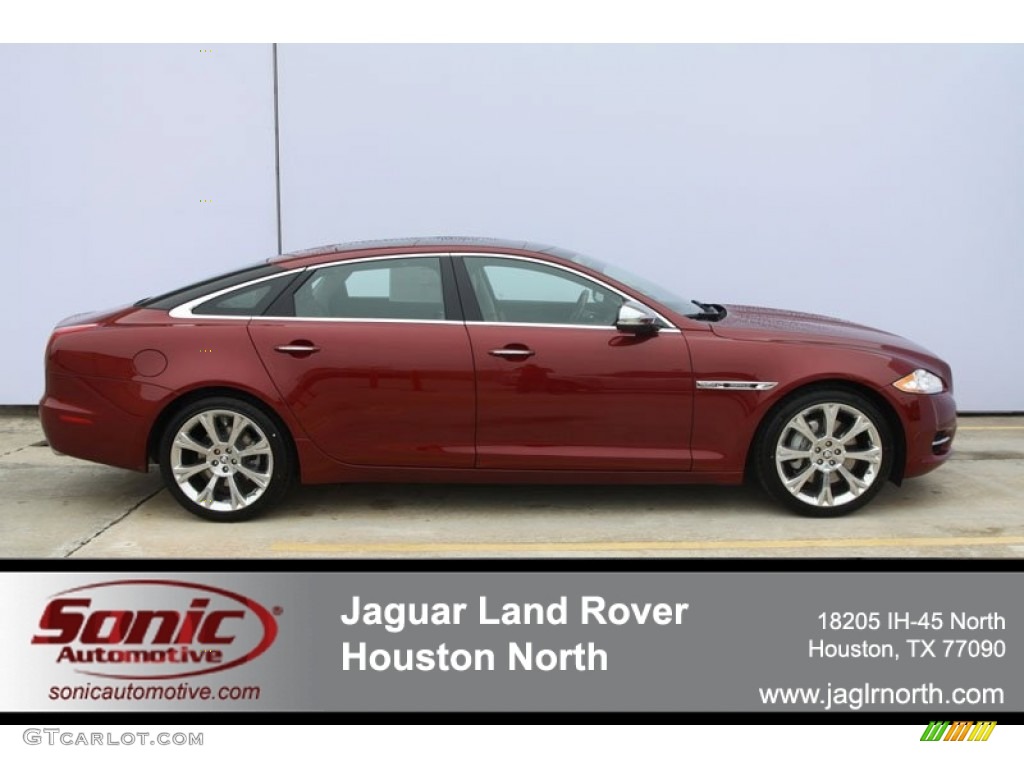 2012 XJ XJL Portfolio - Claret Red Metallic / Cashew/Truffle photo #1