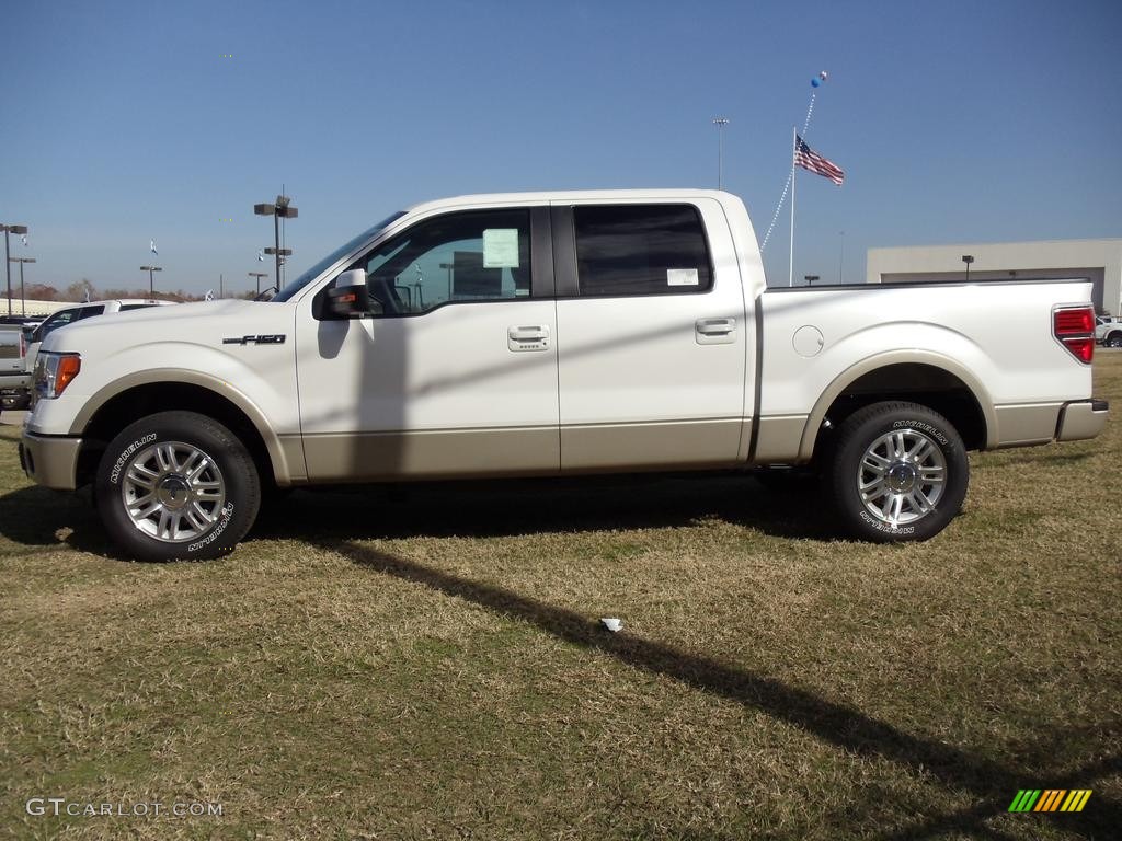 2010 F150 Lariat SuperCrew - White Platinum Metallic Tri Coat / Tan photo #1