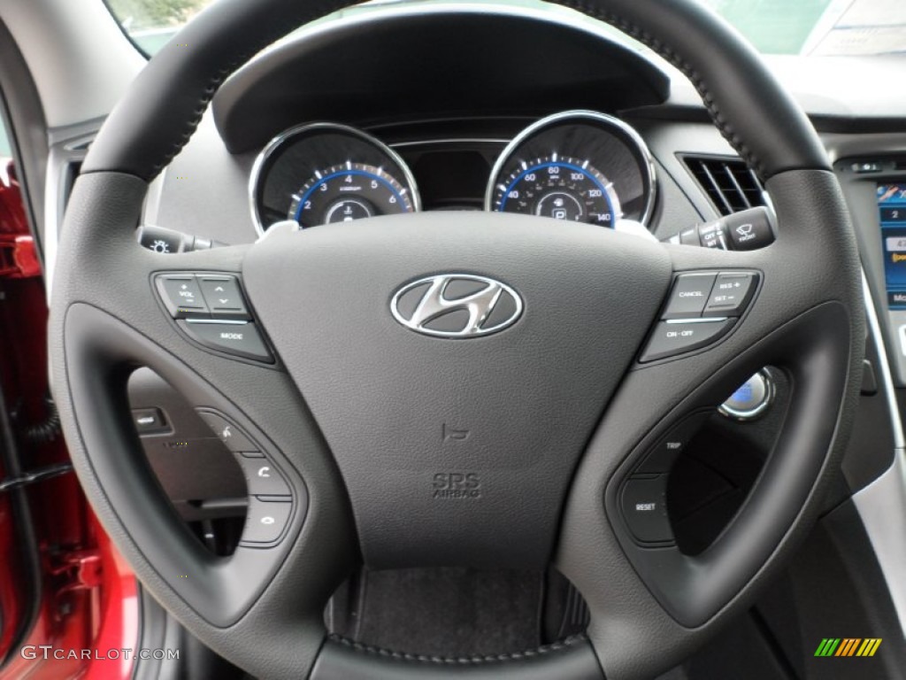 2012 Hyundai Sonata SE 2.0T Black Steering Wheel Photo #58335119