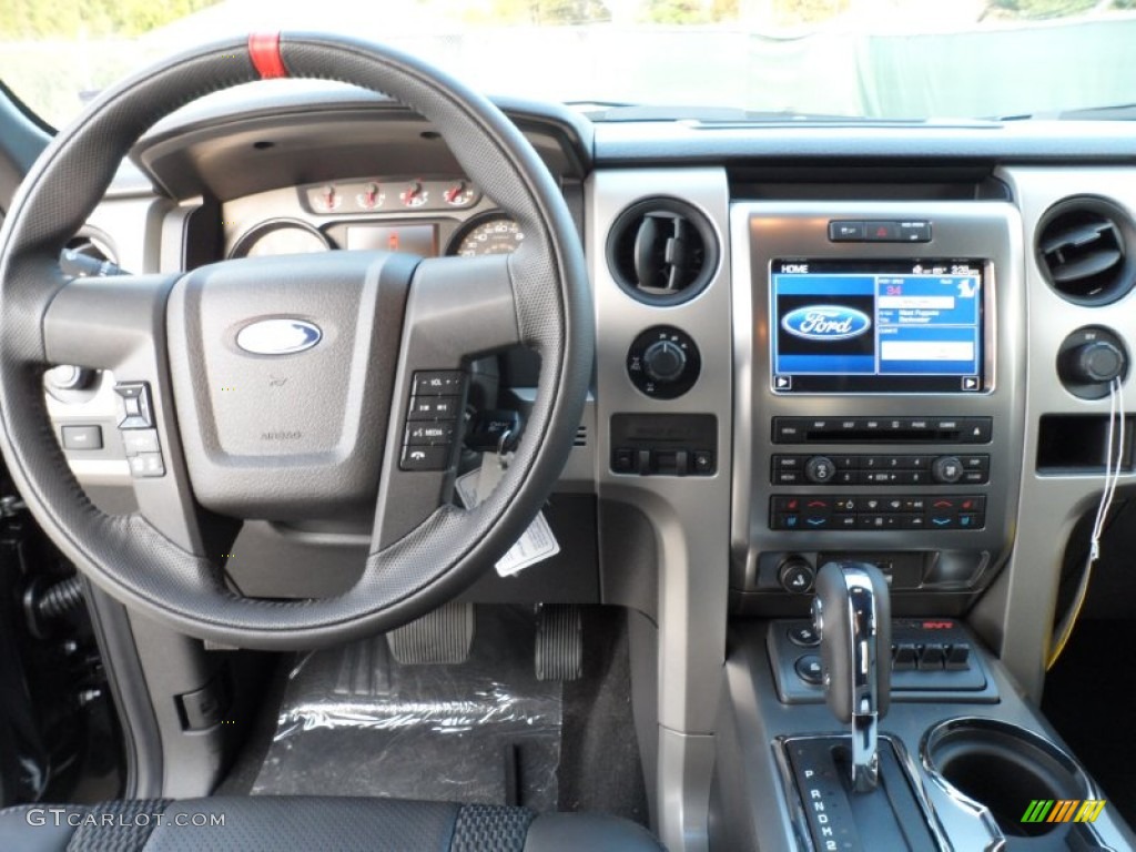 2012 Ford F150 SVT Raptor SuperCrew 4x4 Raptor Black Leather/Cloth Dashboard Photo #58335998