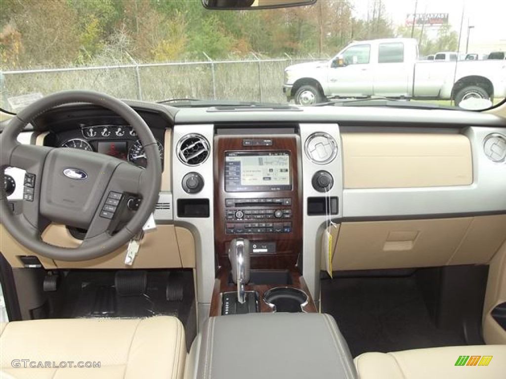 2012 Ford F150 Lariat SuperCrew Pale Adobe Dashboard Photo #58338496