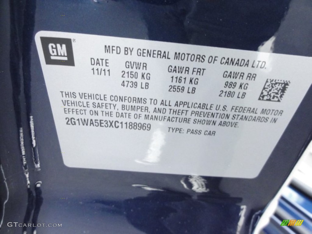 2012 Impala LS - Imperial Blue Metallic / Gray photo #13