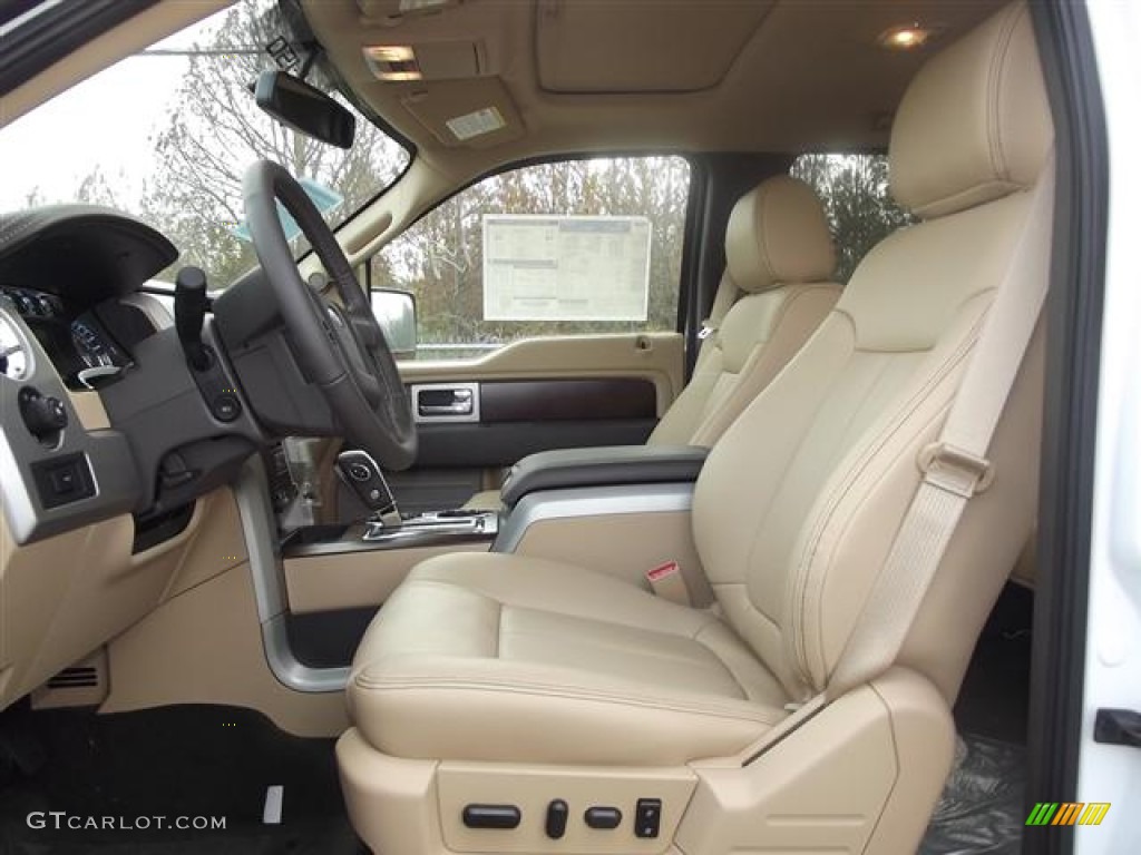 Pale Adobe Interior 2012 Ford F150 Lariat SuperCrew 4x4 Photo #58339525