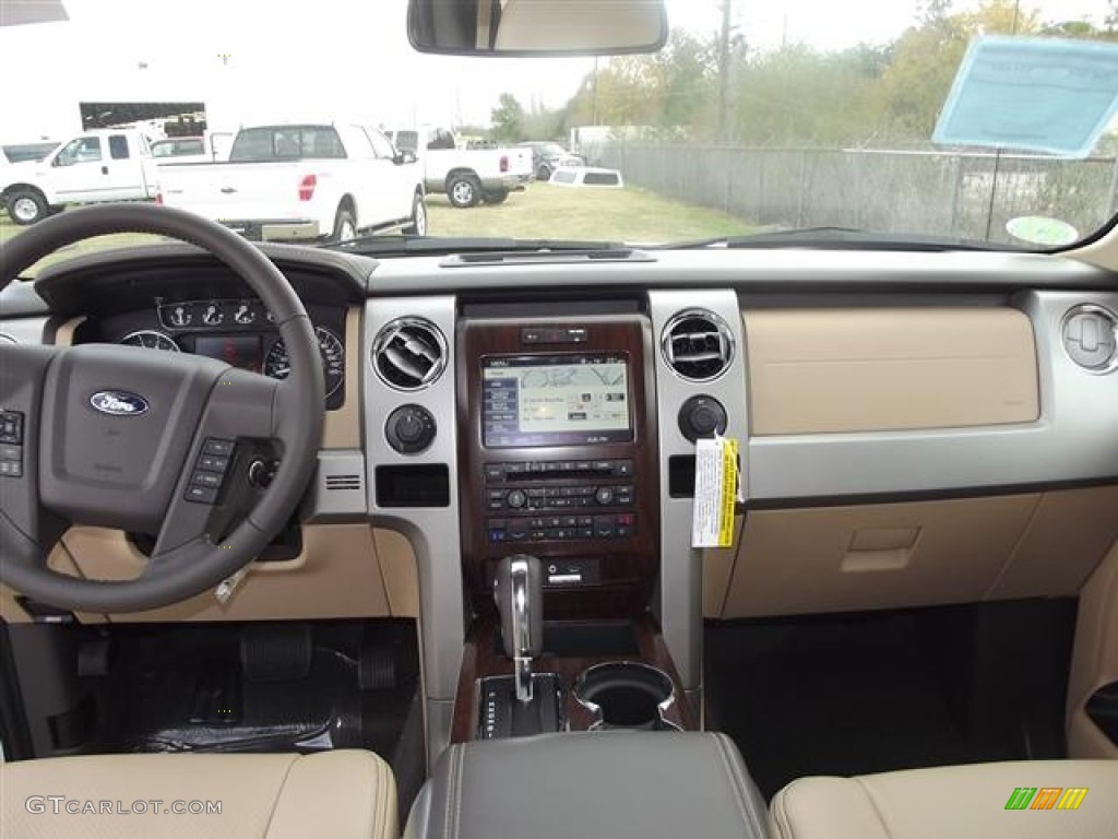 2012 Ford F150 Lariat SuperCrew 4x4 Pale Adobe Dashboard Photo #58339546