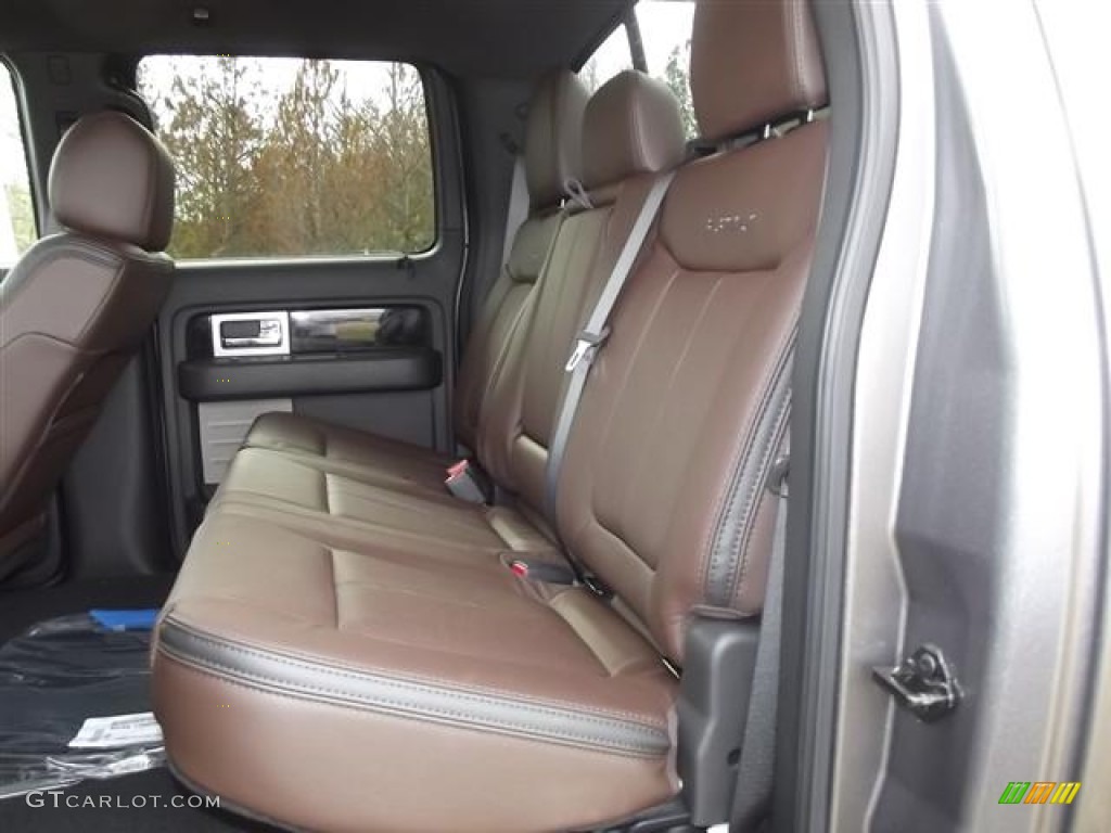 Platinum Sienna Brown/Black Leather Interior 2012 Ford F150 Platinum SuperCrew 4x4 Photo #58339783