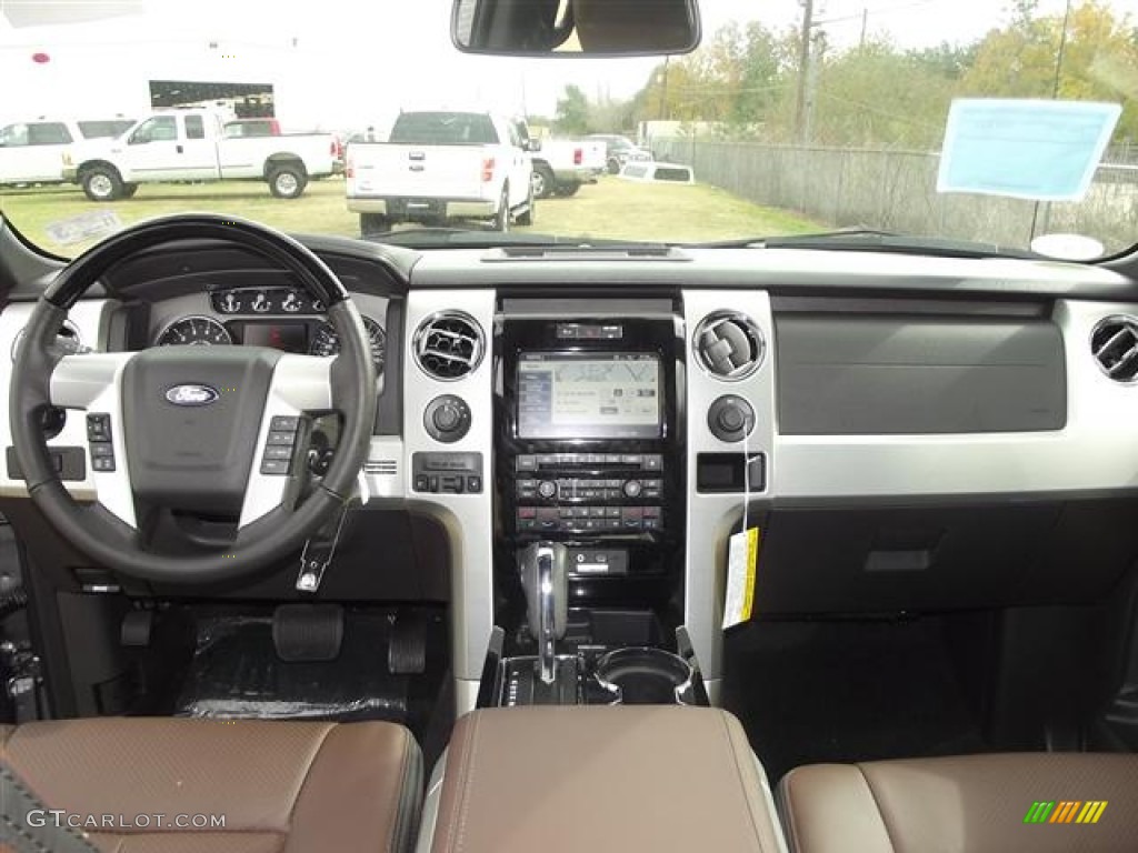 2012 Ford F150 Platinum SuperCrew 4x4 Platinum Sienna Brown/Black Leather Dashboard Photo #58339798