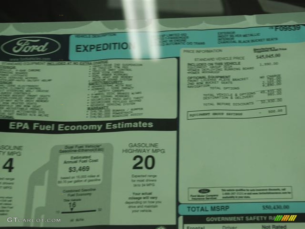 2012 Ford Expedition Limited Window Sticker Photo #58341838