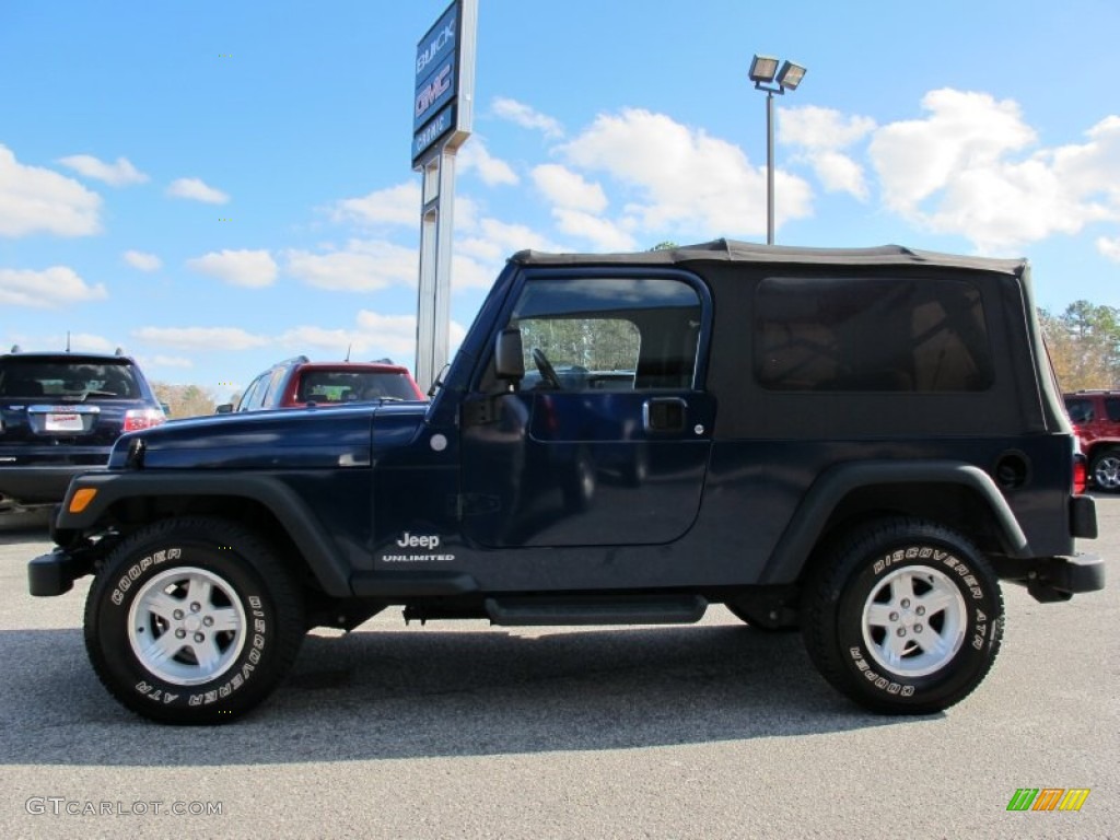 2004 Wrangler Unlimited 4x4 - Patriot Blue Pearl / Dark Slate Gray photo #4