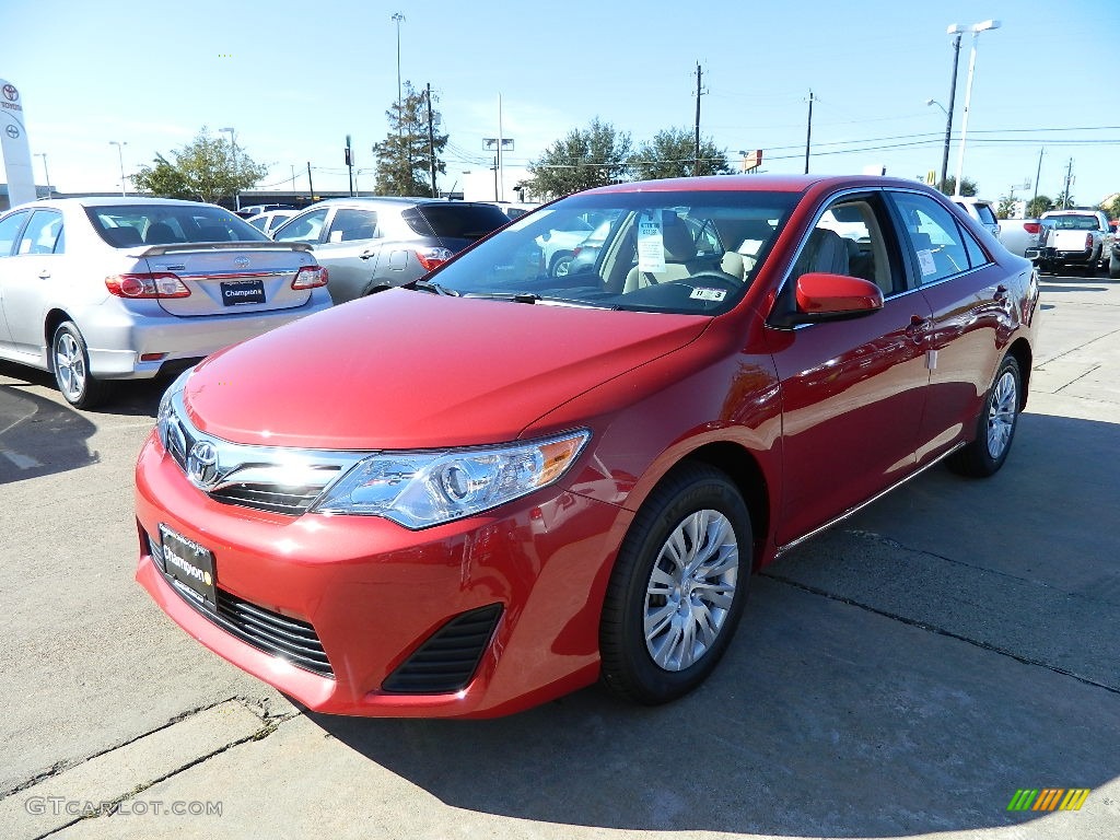 2012 Camry LE - Barcelona Red Metallic / Ivory photo #1