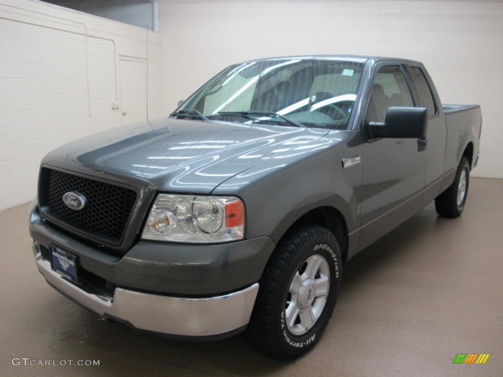 2004 F150 XLT SuperCab - Dark Shadow Grey Metallic / Tan photo #4