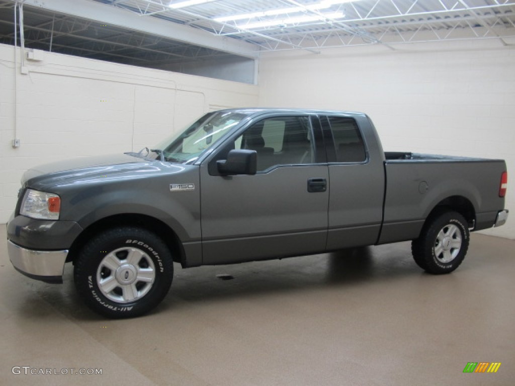 2004 F150 XLT SuperCab - Dark Shadow Grey Metallic / Tan photo #5