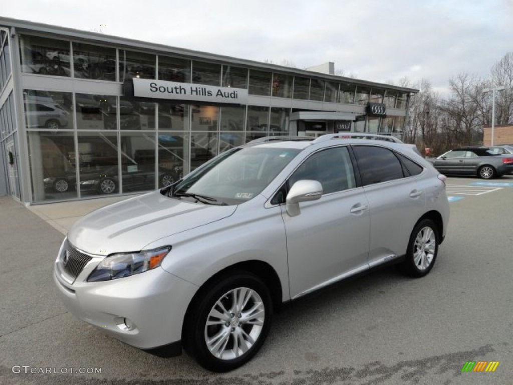 2010 RX 450h AWD Hybrid - Tungsten Silver Pearl / Black/Brown Walnut photo #1