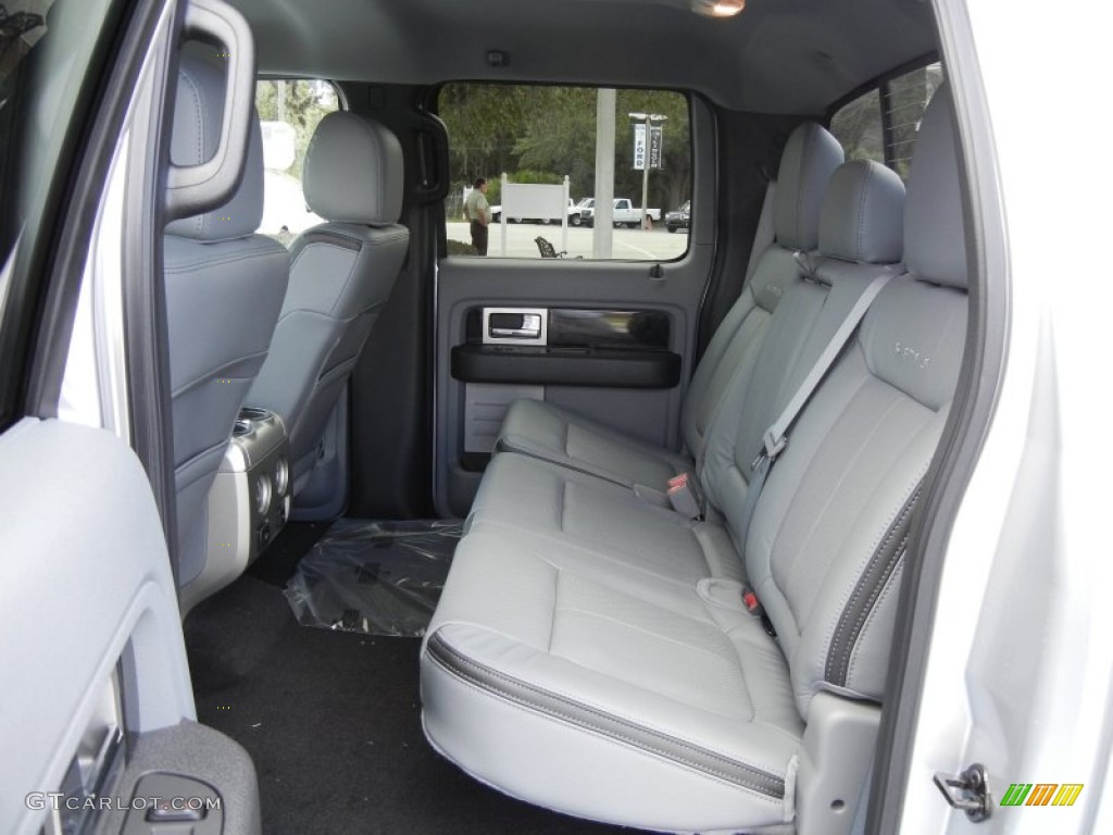 Platinum Steel Gray/Black Leather Interior 2012 Ford F150 Platinum SuperCrew 4x4 Photo #58363302