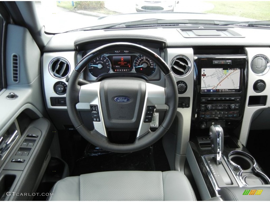 2012 Ford F150 Platinum SuperCrew 4x4 Platinum Steel Gray/Black Leather Dashboard Photo #58363305