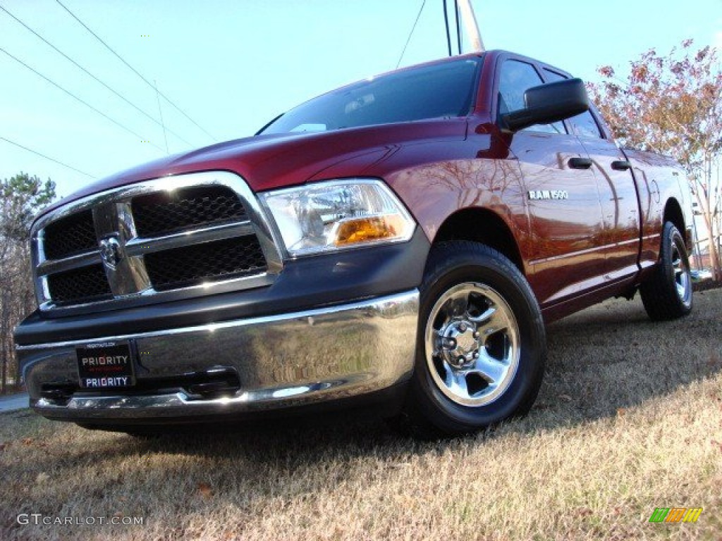 2011 Ram 1500 SLT Quad Cab - Deep Cherry Red Crystal Pearl / Dark Slate Gray/Medium Graystone photo #1