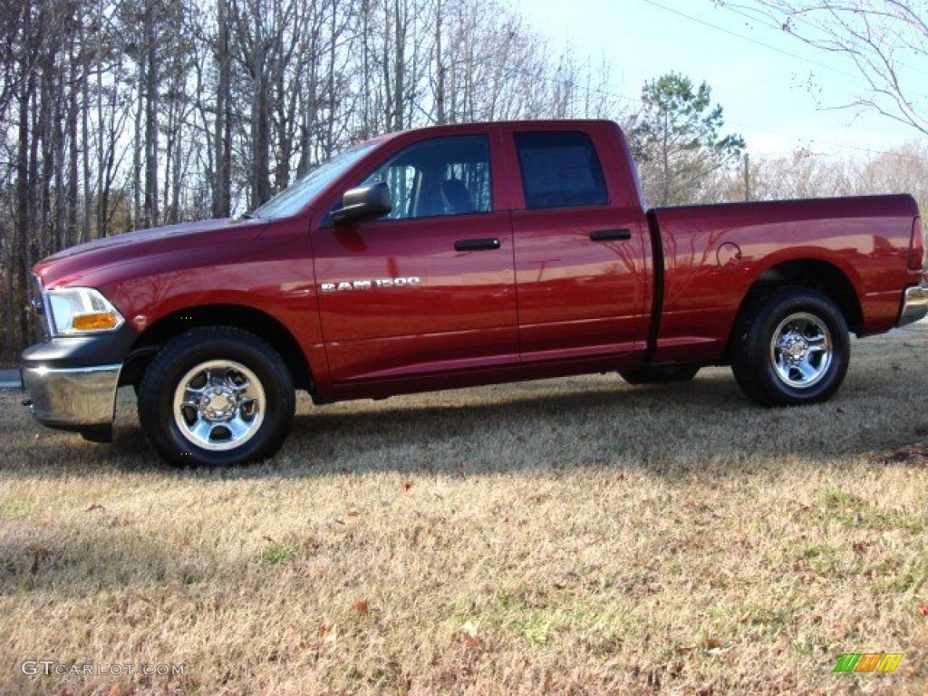 2011 Ram 1500 SLT Quad Cab - Deep Cherry Red Crystal Pearl / Dark Slate Gray/Medium Graystone photo #3