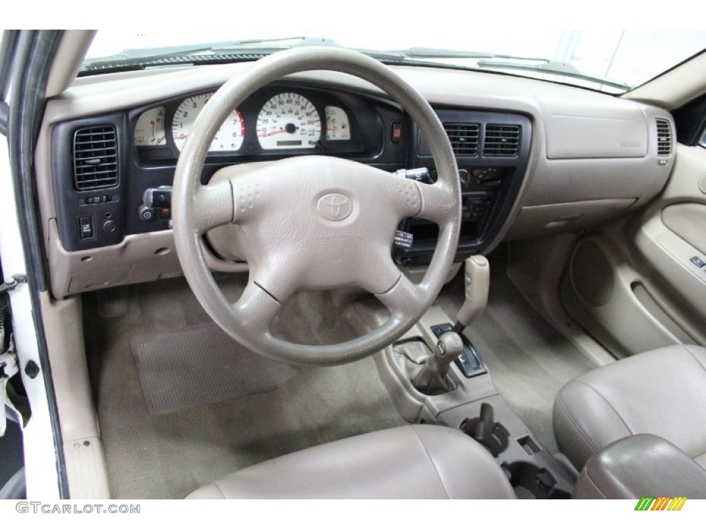 2001 Toyota Tacoma V6 TRD Double Cab 4x4 Oak Beige Dashboard Photo #58370625