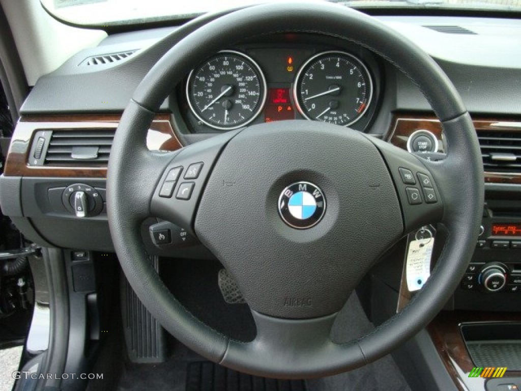2011 BMW 3 Series 328i Sedan Saddle Brown Dakota Leather Steering Wheel Photo #58370793