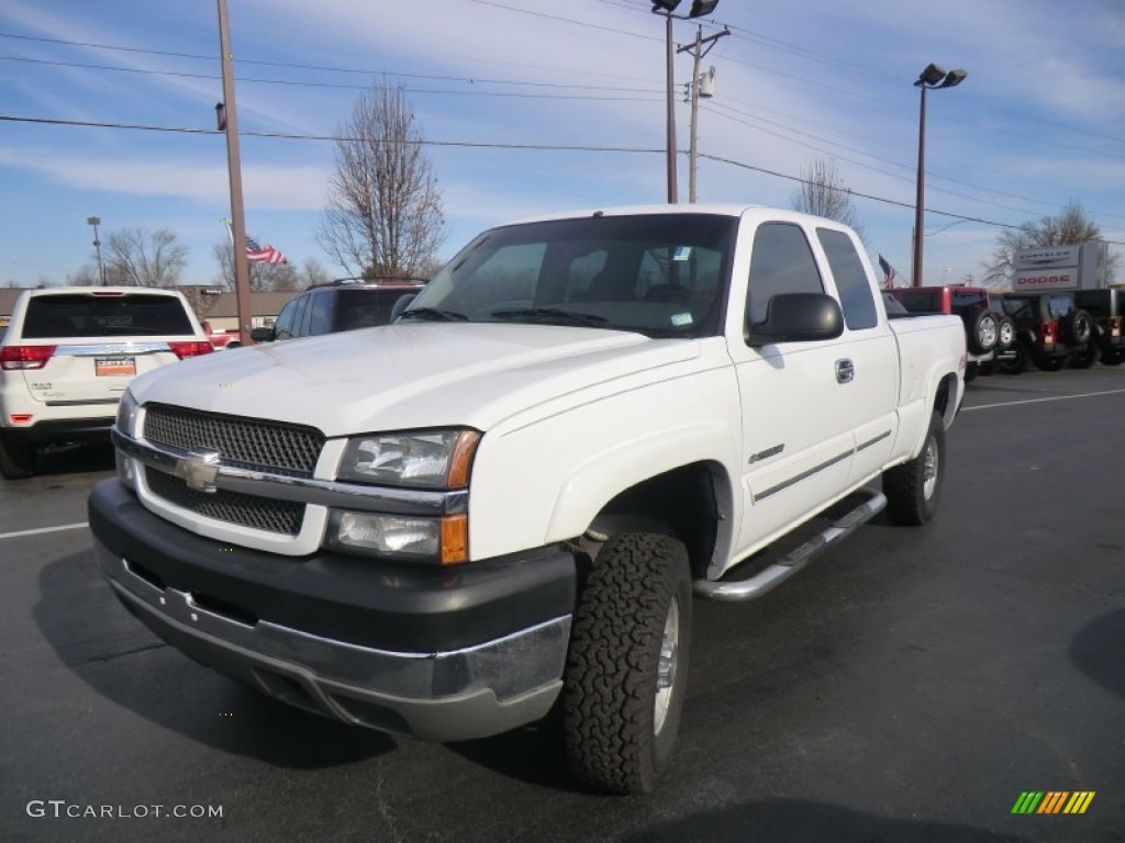 2003 Silverado 2500HD LS Extended Cab 4x4 - Summit White / Dark Charcoal photo #3