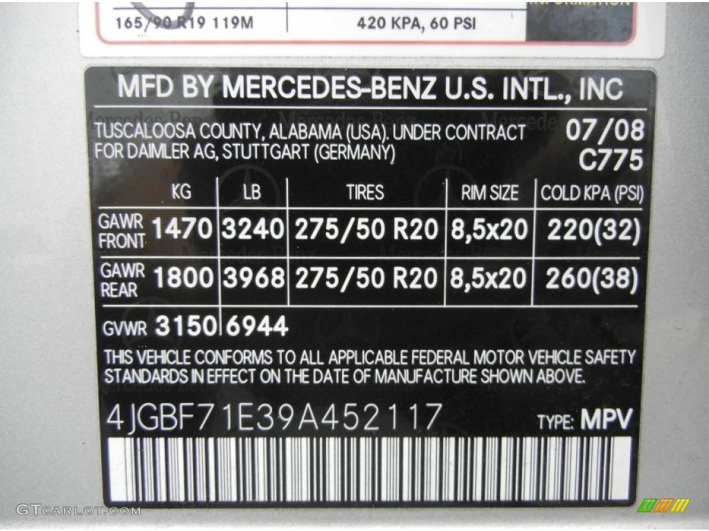 2009 GL Color Code 775 for Iridium Silver Metallic Photo #58374084