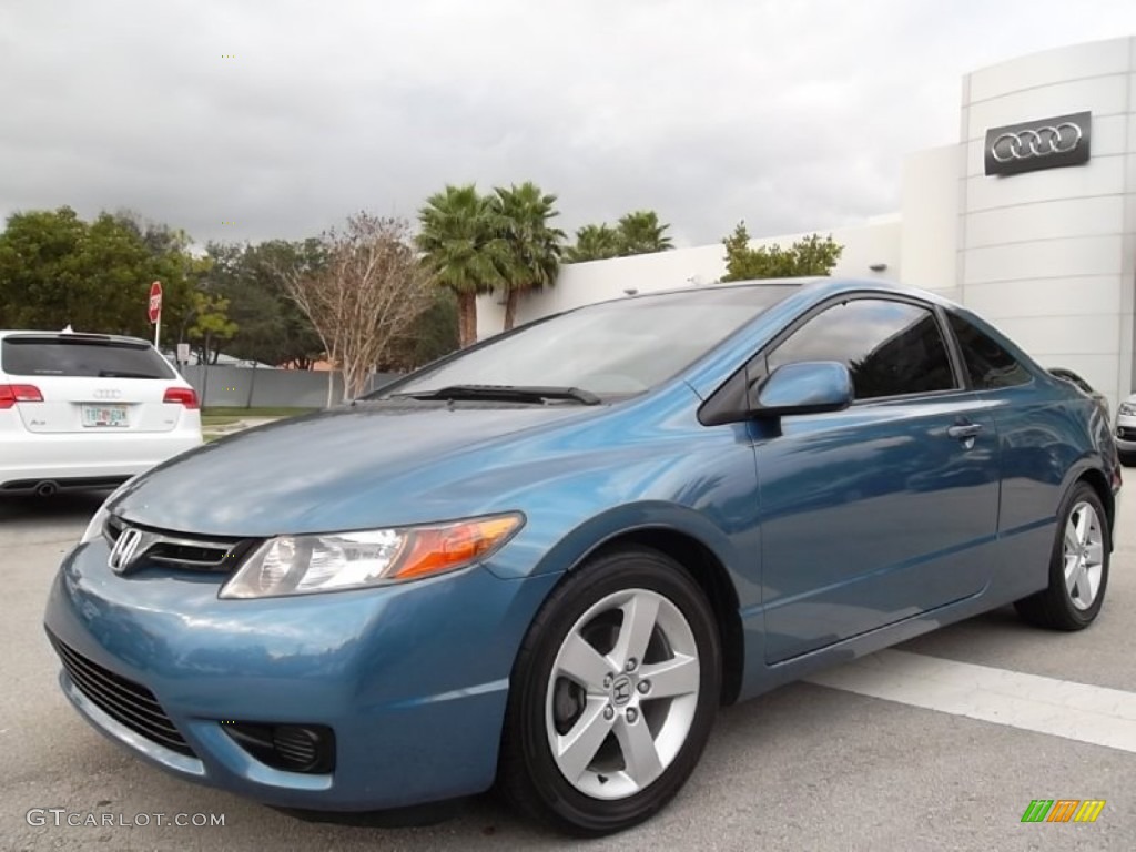 2007 Civic EX Coupe - Atomic Blue Metallic / Black photo #1