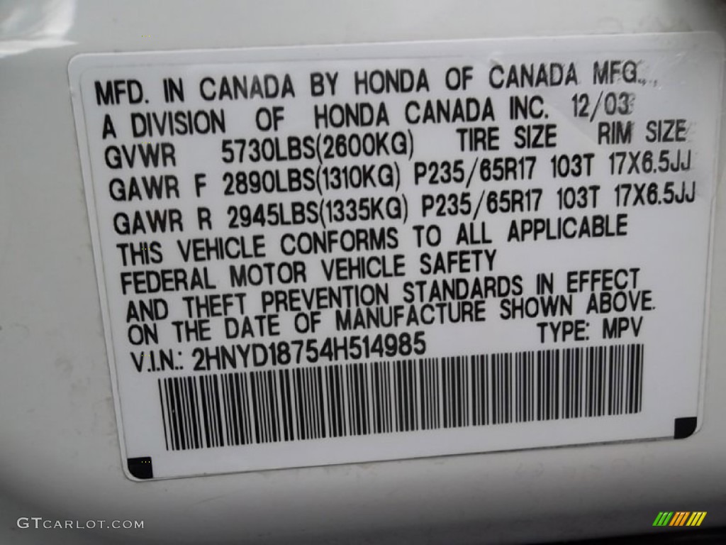 2004 MDX Touring - Aspen White Pearl / Saddle photo #37