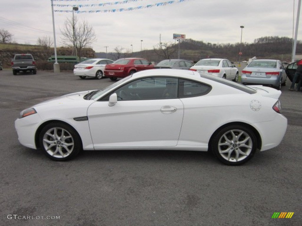 2008 Tiburon GT - Captiva White / GT Black Leather/Black Sport Grip photo #4