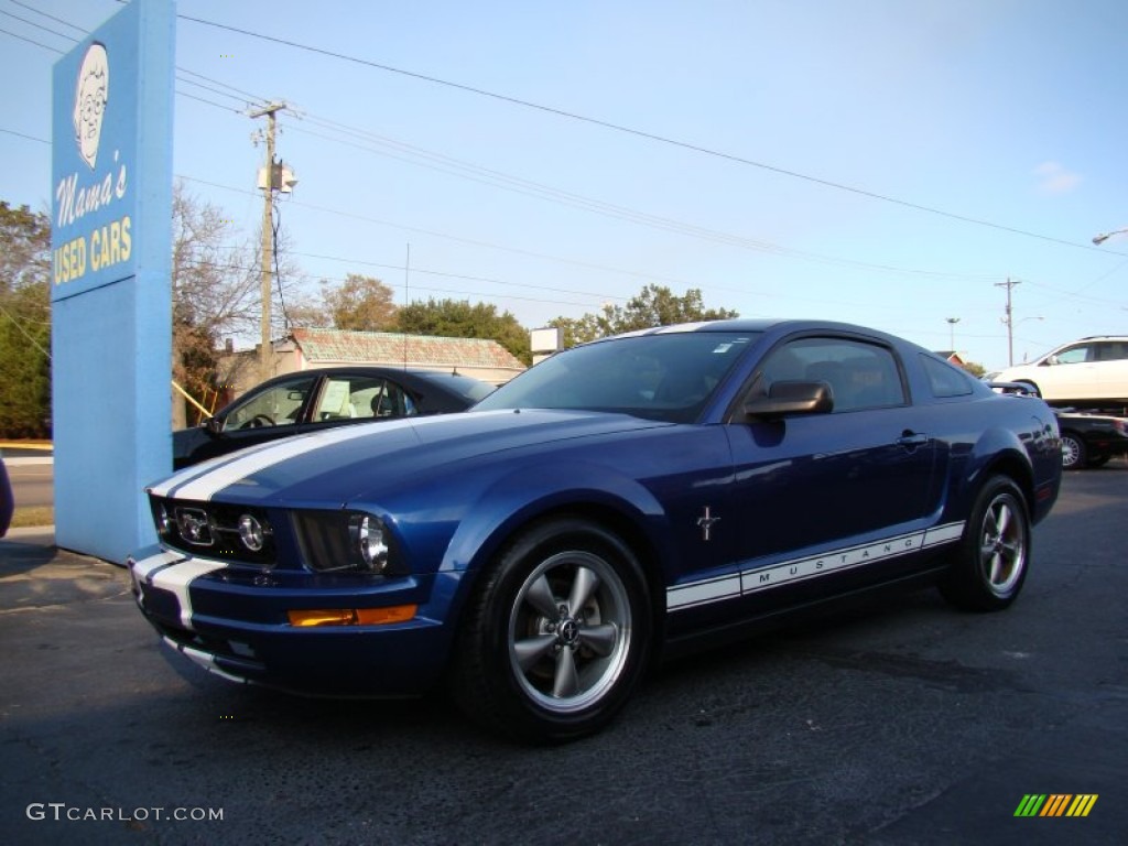 2006 Mustang V6 Premium Coupe - Vista Blue Metallic / Light Graphite photo #4