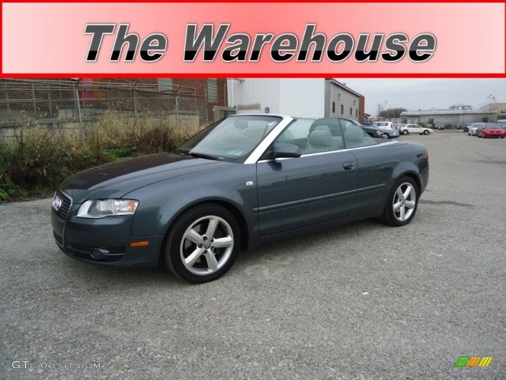 2007 A4 3.2 quattro Cabriolet - Dolphin Gray Metallic / Platinum photo #1