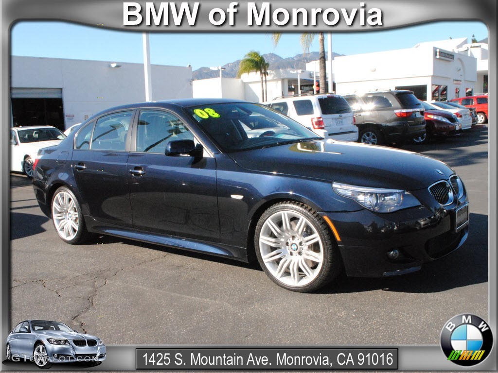 2008 5 Series 550i Sedan - Monaco Blue Metallic / Black photo #1