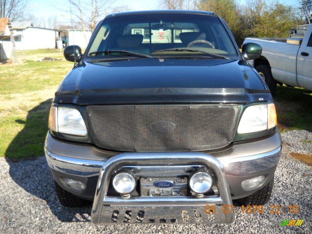 2002 F150 Lariat SuperCrew 4x4 - Dark Highland Green Metallic / Medium Parchment photo #5