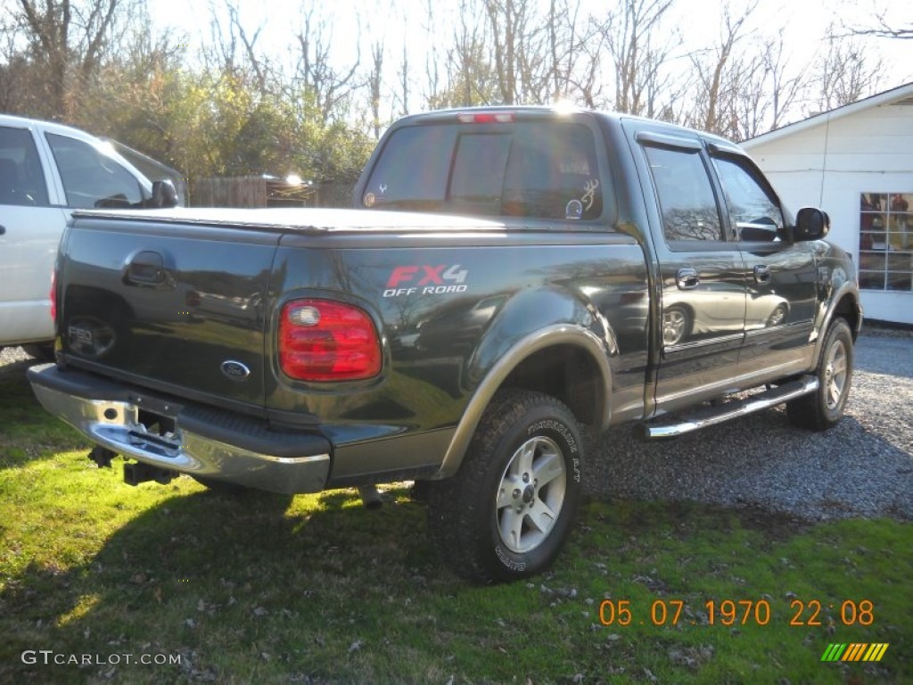 2002 F150 Lariat SuperCrew 4x4 - Dark Highland Green Metallic / Medium Parchment photo #6