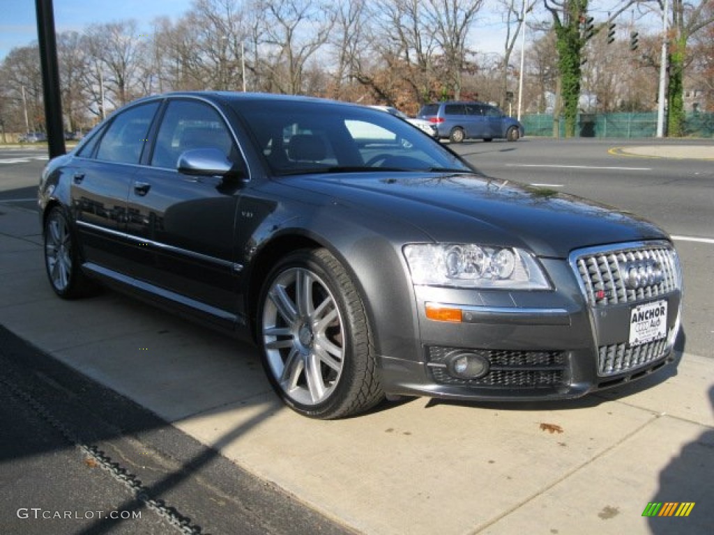 2007 S8 5.2 quattro - Daytona Gray Pearl Effect / Espresso/Black photo #2