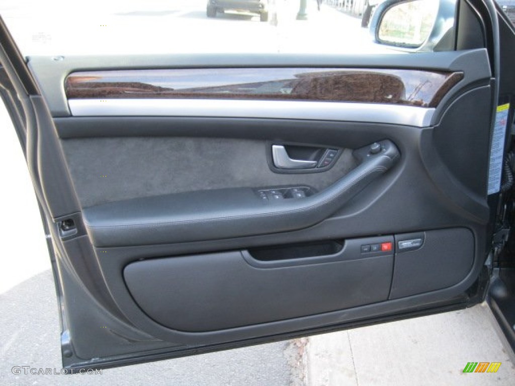 2007 Audi S8 5.2 quattro Espresso/Black Door Panel Photo #58386234