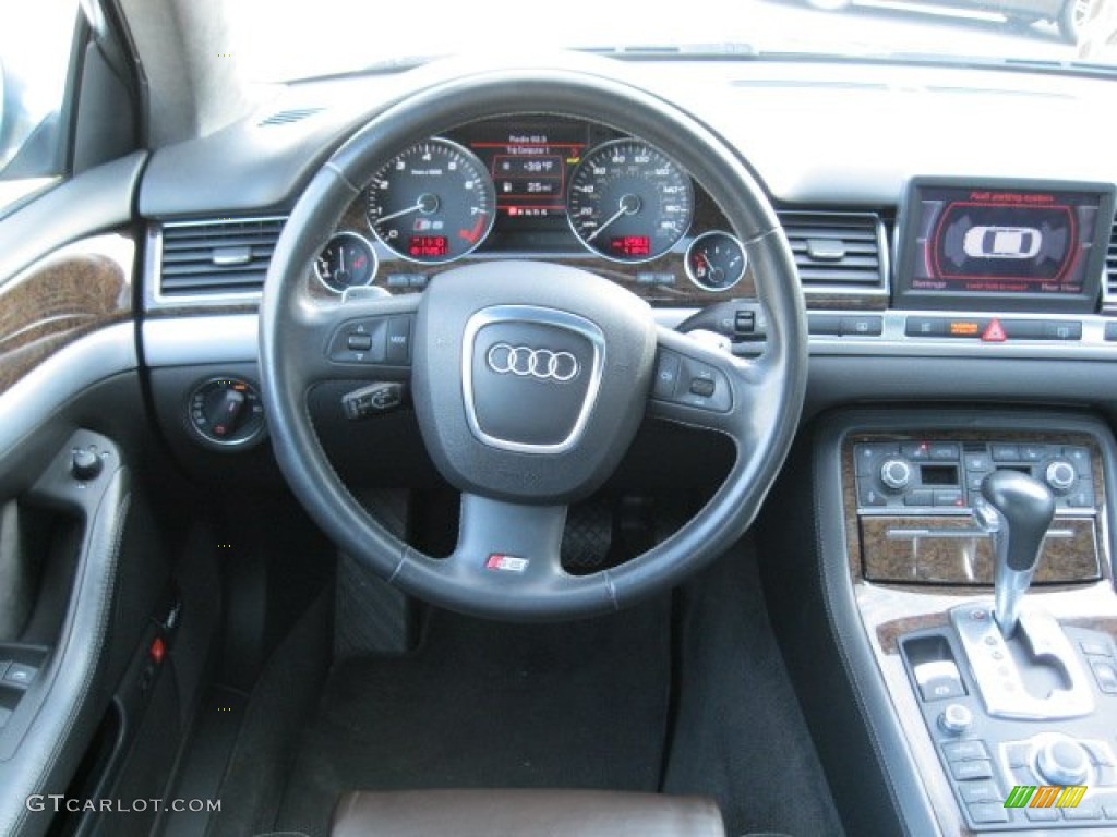 2007 Audi S8 5.2 quattro Espresso/Black Dashboard Photo #58386285