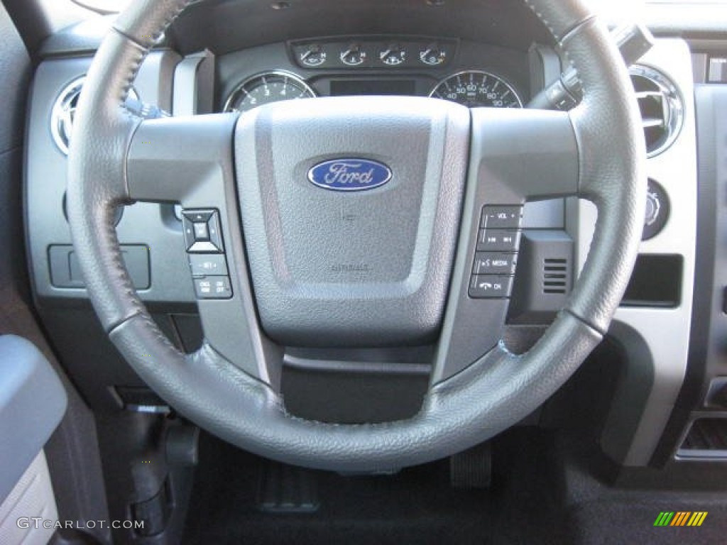 2012 Ford F150 XLT SuperCab 4x4 Steel Gray Steering Wheel Photo #58391575