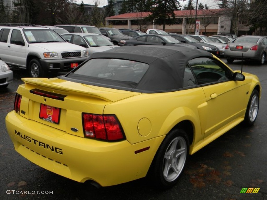 2000 Mustang GT Convertible - Zinc Yellow / Dark Charcoal photo #5