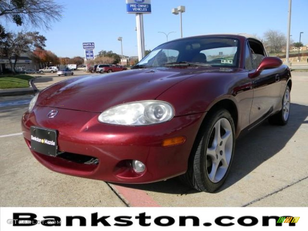 2003 MX-5 Miata Roadster - Garnet Red Mica / Parchment photo #1