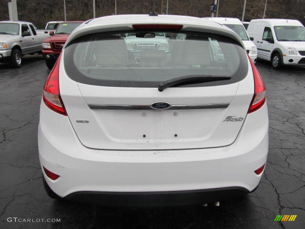 2011 Fiesta SES Hatchback - Oxford White / Cashmere/Charcoal Black Leather photo #3