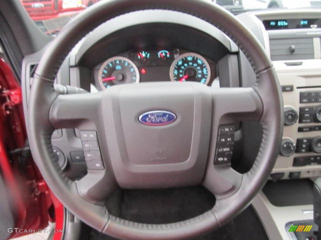 2011 Ford Escape XLT Charcoal Black Steering Wheel Photo #58407710